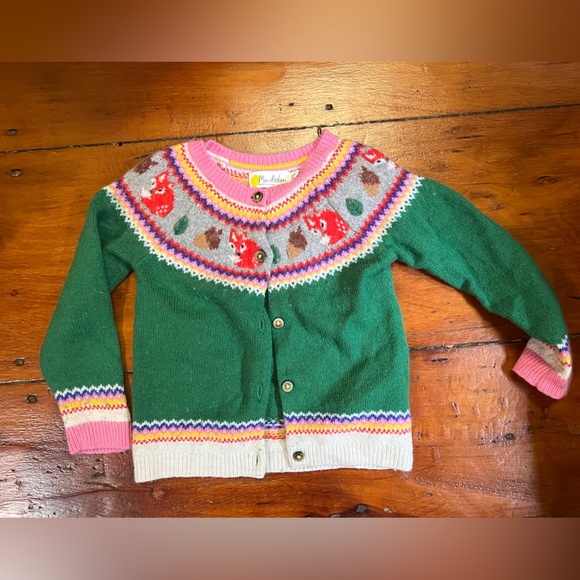 Mini Boden Green and Pink Kids Sweater - Picture 1 of 4
